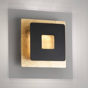 FISCHER & HONSEL Hennes applique a LED, 18x18cm, oro in foglia/nero