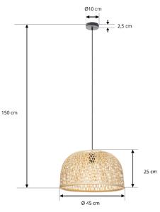 Lampada a sospensione Lindby Dabila, bambù, Ø 45 cm, E27