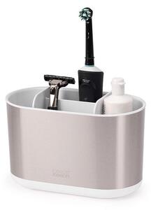 Portaspazzolino verticale argentato in acciaio inox Duo Steel – Joseph Joseph