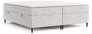 Letto boxspring grigio chiaro con contenitore 200x200 cm Araya - Maison de Rêve