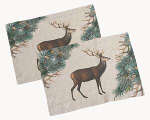 Set di 2 tovagliette in lino Wild Deer