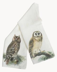Set di 2 strofinacci in lino Owl & Eagle-Owl