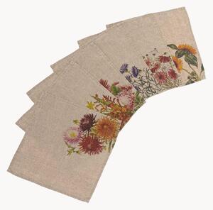 Set di 6 tovaglioli in lino Country Flowers