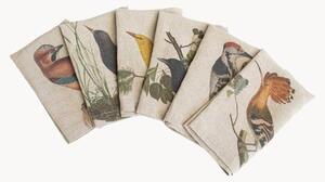 Set di 6 tovaglioli in lino Woodland Birds