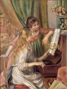 Riproduzione Young Girls at the Piano 1892, Pierre Auguste Renoir