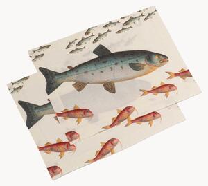 Set di 2 tovagliette americane in lino Sea Fish