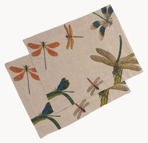 Set di 2 tovagliette in lino Lakeside Dragonflies