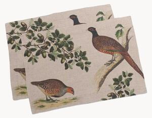 Set di 2 tovagliette americane in lino Forest Birds