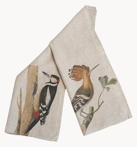 Set di 2 strofinacci in lino Woodpecker & Hoopo