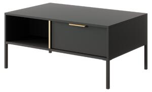 Tavolino con cassetti per soggiorno, colore antracite, dimensioni 97 x 60 x 44,4 cm