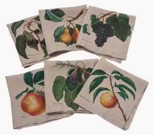 Set di 6 tovaglioli in lino Fruits