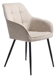 Sedia da pranzo beige in imbottito con braccioli Nolan – Unique Furniture