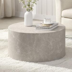 WOHNLING Tavolino da salotto MONOBLOC 60x60x30 cm effetto pietra color sabbia, design, tavolino da salotto rotondo, tavolino da divano, beige, tavolino da caffè, moderno