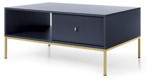 Tavolino da salotto con cassetti, blu navy, 104 x 68 x 47 cm