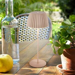 Briloner Lampada LED da tavolo ricaricabile Brilo unplugged Riffle, 36 cm, beige dimmerabile, Crema / Ambra, Soggiorno / Sala da pranzo, Metallo