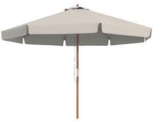 Outsunny Ombrellone da Giardino con Doppio Tettuccio, in Bambù e Poliestere, Ø325x250 cm, Grigio