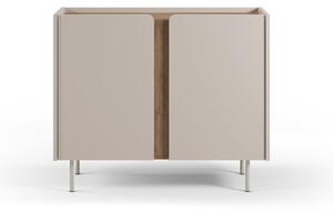 Mobile effetto rovere in colore crema-naturale 100x82,5x40 cm Lucile - Marckeric