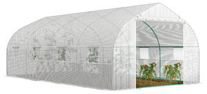 Outsunny Serra da Giardino 6x3x2m con 8 Finestre e Porta Avvolgibile, Copertura Anti-Raggi UV, Serra per Orto in Acciaio e PP, Bianco | Aosom Italy