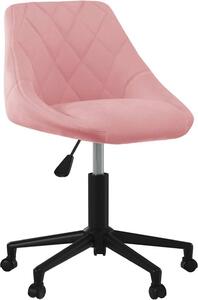 Sedia da ufficio girevole in velluto rosa