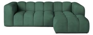 Divano angolare verde (con penisola a destra e chaise lounge) con rivestimento in velluto Cube – Bonami Selection