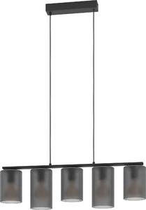 EGLO ''Colomera'' lampada a sospensione, E27, 5 luci, acciaio/vetro, grigio opaco