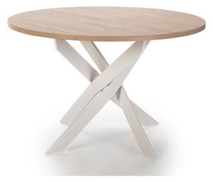 Tavolo da pranzo rotondo con piano effetto rovere ø 120 cm Ther – Marckeric