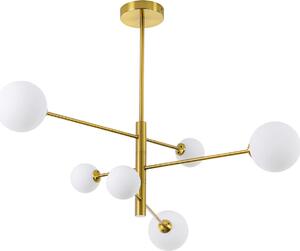 Lampadario Dorado oro-bianco 6xG9x40W in vetro, dimensioni: 59,5x79x79 cm, IP20, Light Prestige