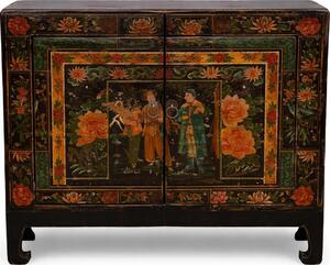 Fine Asianliving Antico armadio cinese dipinto a mano L86xP38xH73cm Armadio cinese Armadio nuziale cinese Mobili orientali Mobili asiatici