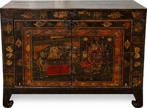 Fine Asianliving Antico armadio cinese dipinto a mano L86xP39xH76cm Armadio cinese Armadio nuziale cinese Mobili orientali Mobili asiatici