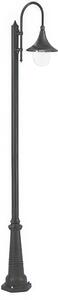 Struttura in pressofusione di alluminio LAMPARA PALO ALTO E27 Dimensioni 26x44x h 230 cm Diffusore in termoplastico trasparente colore NERO