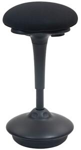 HOMCOM Sgabello da ufficio in piedi sgabello ergonomico sedile basculante a 360° ampia base 36 x 36 x 70-90 cm nero