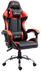 Vinsetto Sedia da gioco sedia da ufficio sedia gamer poggiatesta ergonomico altezza regolabile schienale reclinabile fino a 135°