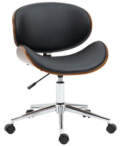 Vinsetto Sedia da ufficio design vintage altezza regolabile girevole 360° legno di pioppo rivestimento sintetico 53 x 53 x 77-87 cm