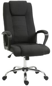 Vinsetto Sedia da Ufficio Ergonomica, Basculante e Imbottita con Altezza Regolabile, 62x76x110-119 cm, Nero | Aosom Italy