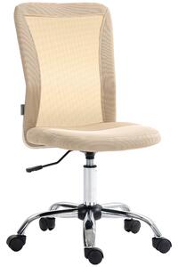 Vinsetto Sedia da ufficio ergonomica regolabile in altezza girevole a 360° rivestimento maglia beige