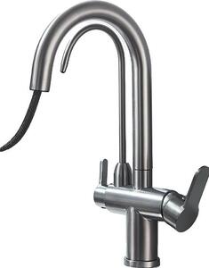 Rubinetto da cucina, sensore tattile, estraibile, grigio