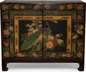 Fine Asianliving Antico armadio cinese dipinto a mano L87xP38xH73cm Armadio cinese Armadio nuziale cinese Mobili orientali Mobili asiatici