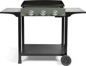 Piastra per barbecue a gas su carrello - LIVOO - DOC326 - 3 bruciatori - Verde / Nero