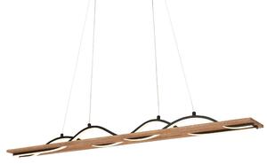 Lampada a sospensione LED Lampada a sospensione ondulata Sala da pranzo Cucina Bianco caldo Legno