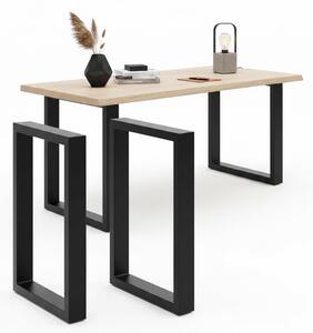 Mucola set di 2 pattini per tavolo in acciaio base tavolo gambe tavolo pattino telaio design industriale - nero 80x72 cm
