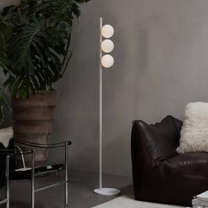 IDEAL LUX Lampada da terra Binomio, Bianco / Opale, Soggiorno / Sala da pranzo, Metallo, Moderno, Lampada da terra