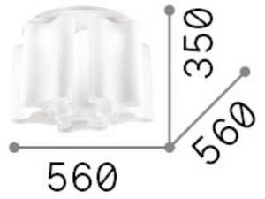 IDEAL LUX Plafoniera soffitto Compo, dimmerabile, Bianco / Opale, Soggiorno / Sala da pranzo, Vetro, Plafoniera