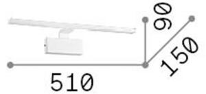 IDEAL LUX Applique a LED Alma, metallo cromato, larghezza 51 cm Alma, Cromo / Argento, Soggiorno / Sala da pranzo, Metallo, Moderno, Applique