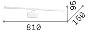 IDEAL LUX Applique a LED Alma in ottone e metallo, larghezza 81 cm, Ottone / Oro, Soggiorno / Sala da pranzo, Metallo, Moderno, Applique