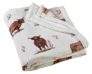 Coperta marrone e beige in micropile 130x170 cm Angus Highland Cow – Catherine Lansfield