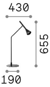IDEAL LUX Lampada da tavolo Diesis, dimmerabile, Nero, Soggiorno / Sala da pranzo, Metallo, Moderno, Lampada da tavolo