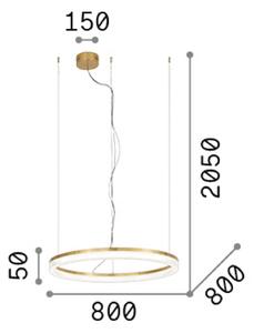 IDEAL LUX Lampada LED a sospensione Crown, Ø 80 cm, nera, metallo Crown, Nero, Soggiorno / Sala da pranzo, Metallo, Moderno