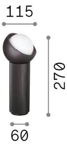 IDEAL LUX Lampada da tavolo Bloom, Nero, Soggiorno / Sala da pranzo, Metallo, Moderno, Lampada da tavolo