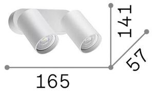 IDEAL LUX Faretto da parete Dynamite Round, bianco, 16,5 cm, a 2 luci, Bianco / Opale, Soggiorno / Sala da pranzo, Metallo, Moderno, Faretto alogeno