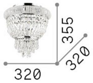 IDEAL LUX Plafoniera in cristallo Dubai, dimmerabile, Ottone / Oro, Soggiorno / Sala da pranzo, Metallo, Plafoniera